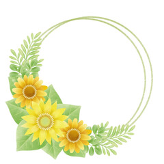 Fototapeta premium frame with sunflowers