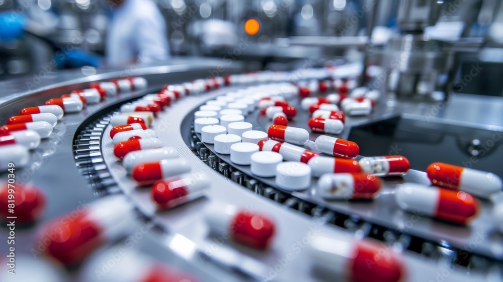 Poster pharmaceutical capsules are produced in a manufacturing process using advanced technology and automa