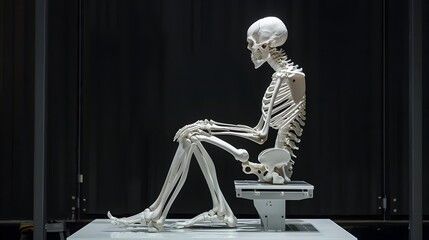 In-depth Anatomical Study: Side Perspective of a Person Seated on a Chair