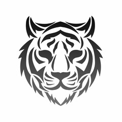 illustration vector graphics of tribal art tattoo face tiger design