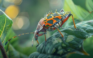 Generate a photo of the most beautiful and colorful bug you can imagine