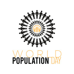 World Population Day observed every year in July. Template for background, banner, card, poster with text inscription.