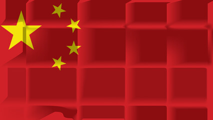 country flag waving, Vector illustration of 3D-style flag of China isolated on light background. Created using gradient meshes, Chinese flag