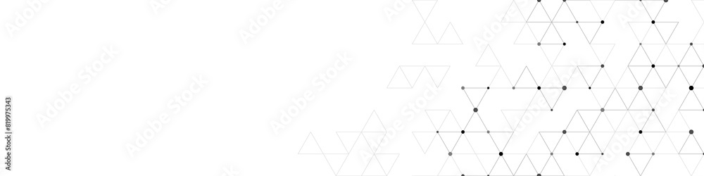 Wall mural graphic design element for web page or banner with a geometric pattern of triangle shapes