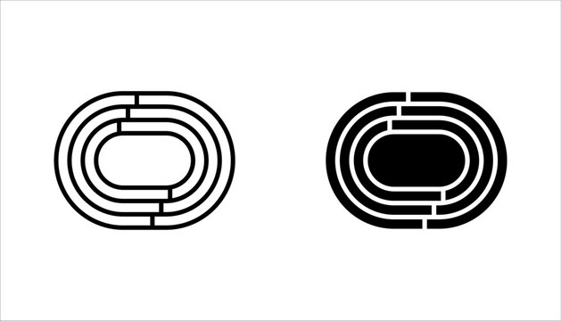 running track icon set, running track simple vector illustration on white background