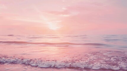 Beautiful sunrise beach. Exotic shore, waves on bright sand, sea horizon. Closeup, Mediterranean dream, sunset sky. Peaceful tranquil relax. Positive energy meditation. High quality photo