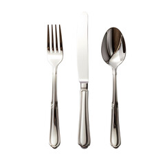 fork and knife isolated on transparent background, clipping path, png, 