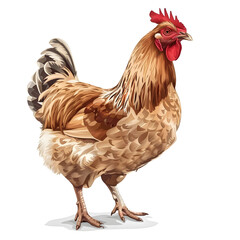 Fototapeta premium Vector 3D illustration of a chicken on a white background. Suitable for crafting and digital design projects.[A-0003]