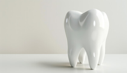 White Tooth Surrounded by Light White Background
