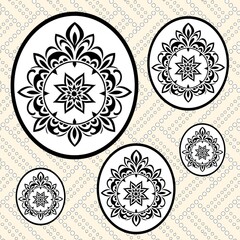 set of ornamental elements