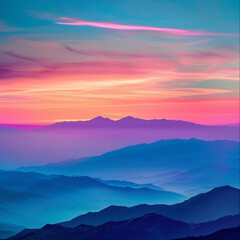 sunset in the mountains