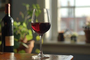 Elegant Red Wine Glass in Various Cozy Indoor Settings Highlighting Relaxation and Refined Taste