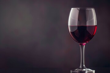 Elegant Glass of Red Wine Against a Dark Background Highlighting Rich Color and Sophistication