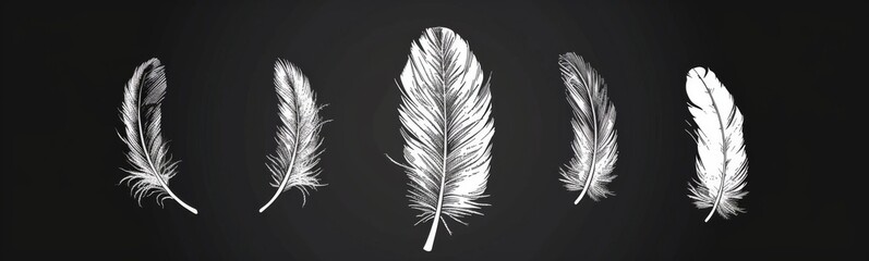 Obraz premium A close up of a bunch of feathers on a black background