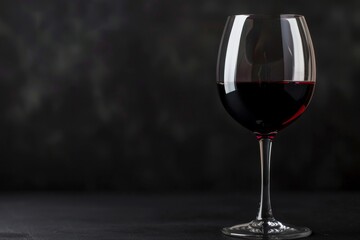 Naklejka premium Elegant Glass of Red Wine Against a Dark Background Highlighting Rich Color and Sophistication