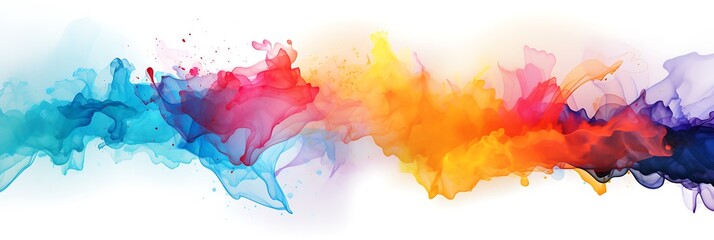 A watercolor splash with a minimalist abstract design.