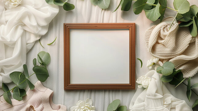 Step into the virtual realm of pregnancy joy with an overhead view capturing the essence of announcement bliss. 