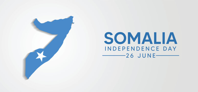 Somalia Independence Day 26 June flag map vector poster - Powered by Adobe