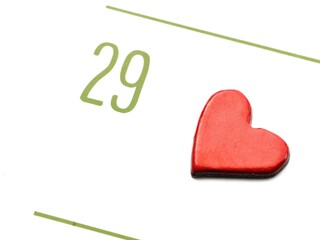 World Heart Day concept, celebrated on September 29th. Calendar with a close-up of the number 29...