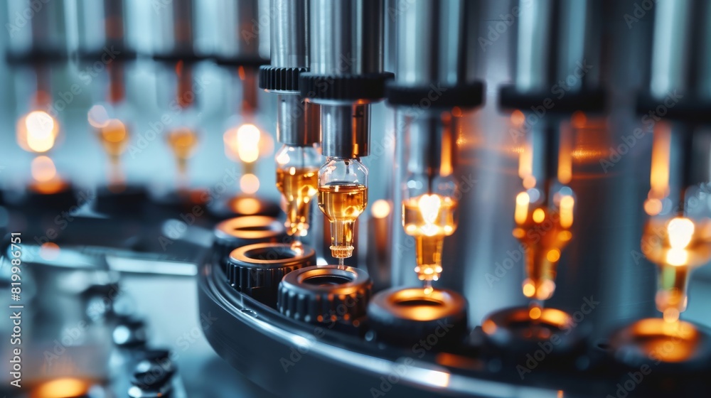 Poster a pharmaceutical factory utilizes an advanced automated production line with hightech precision to f