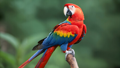 Obraz premium Close-up of Scarlet Macaw Bird on branch,Bird Photography