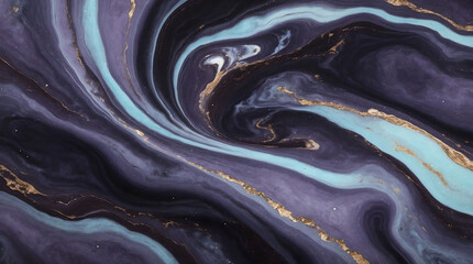 abstract art, fluid art. Abstract background, marble. Decorative acrylic paint, an abstract pattern. the colors of the galaxy, swirling shades of deep purple, vivid blue, and swirls of gold.
