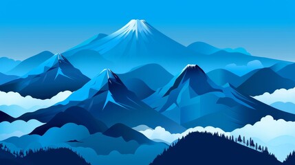 Mt Fuji, Mount Fujis landscape in Japan, Japanese famous tourism travel destination, cartoon anime...