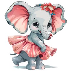 Obraz premium Elephant vintage glam dress