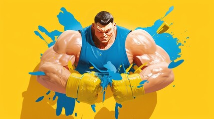 hand drawn cartoon anime muscle macho illustration. anime illustrations. Illustrations