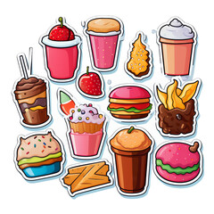 a sticker of Cute food and drinks 