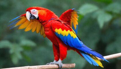 Obraz premium Close-up of Scarlet Macaw Bird on branch,Bird Photography