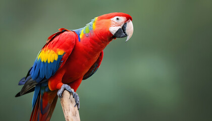 Obraz premium Close-up of Scarlet Macaw Bird on branch,Bird Photography