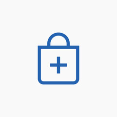 shopping bag new create plus icon