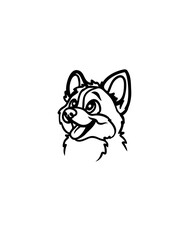 Corgi dog vector graphic SVG perfect cut file, dog outline 