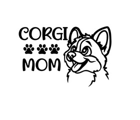 Corgi dog vector graphic SVG perfect cut file, dog outline 