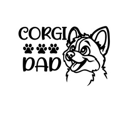Corgi dog vector graphic SVG perfect cut file, dog outline 