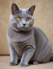 Obraz premium Chartreux cat yellow 