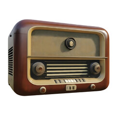 Fototapeta premium Vintage Retro Radio. Wooden color television isolated on transparent background. Vector stock illustration