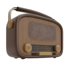 Vintage Retro Radio. Wooden color television isolated on transparent background. Vector stock illustration