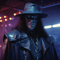 portrait of a scary man in a hat