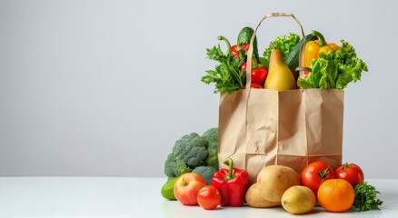 Abundance of Fruits and Vegetables in Paper Bag