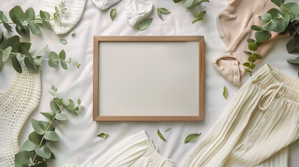 Step into the virtual realm of pregnancy joy with an overhead view capturing the essence of announcement bliss.