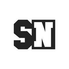 Initial Letter SN Logo Design Template. SN Logo