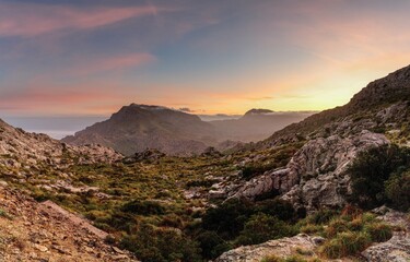 sunrise in the Tramuntana mountains of Majorca