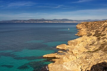 view of the coast at Es Cap Enderrocat in southern Mallorca