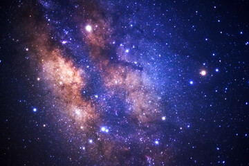 The center of Milky way galaxy with stars and space dust in the universe