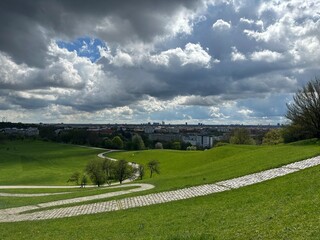 Obraz premium View from the Olympic Park (Olympiapark München) in Munich, Germany 