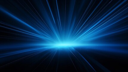 Obraz premium Abstract blue light rays on a dark background