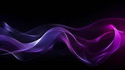 Abstract flowing purple light on a dark backdrop