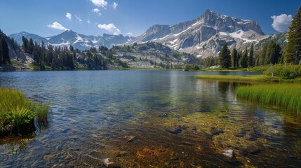 A scenic mountain lake